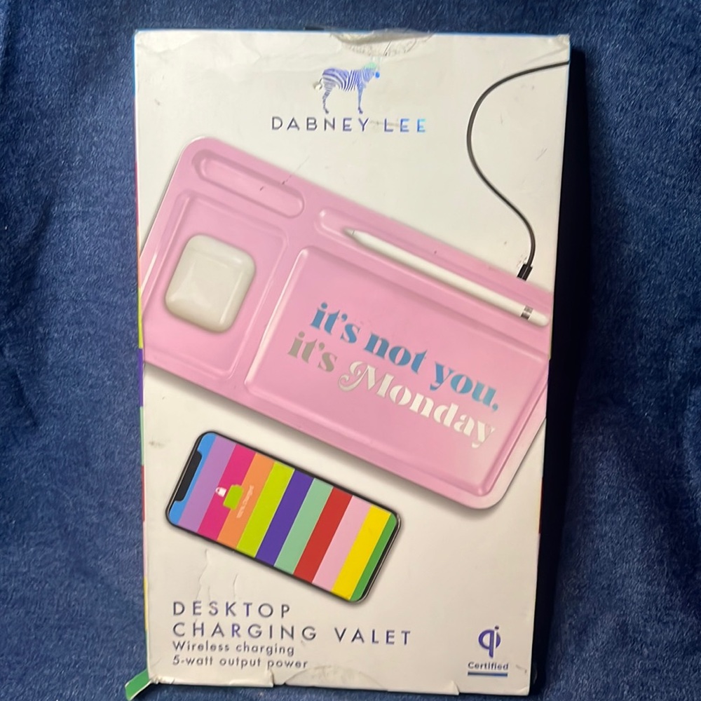 Dabney Lee Pink Desktop Charging Valet Tray NIB NEW